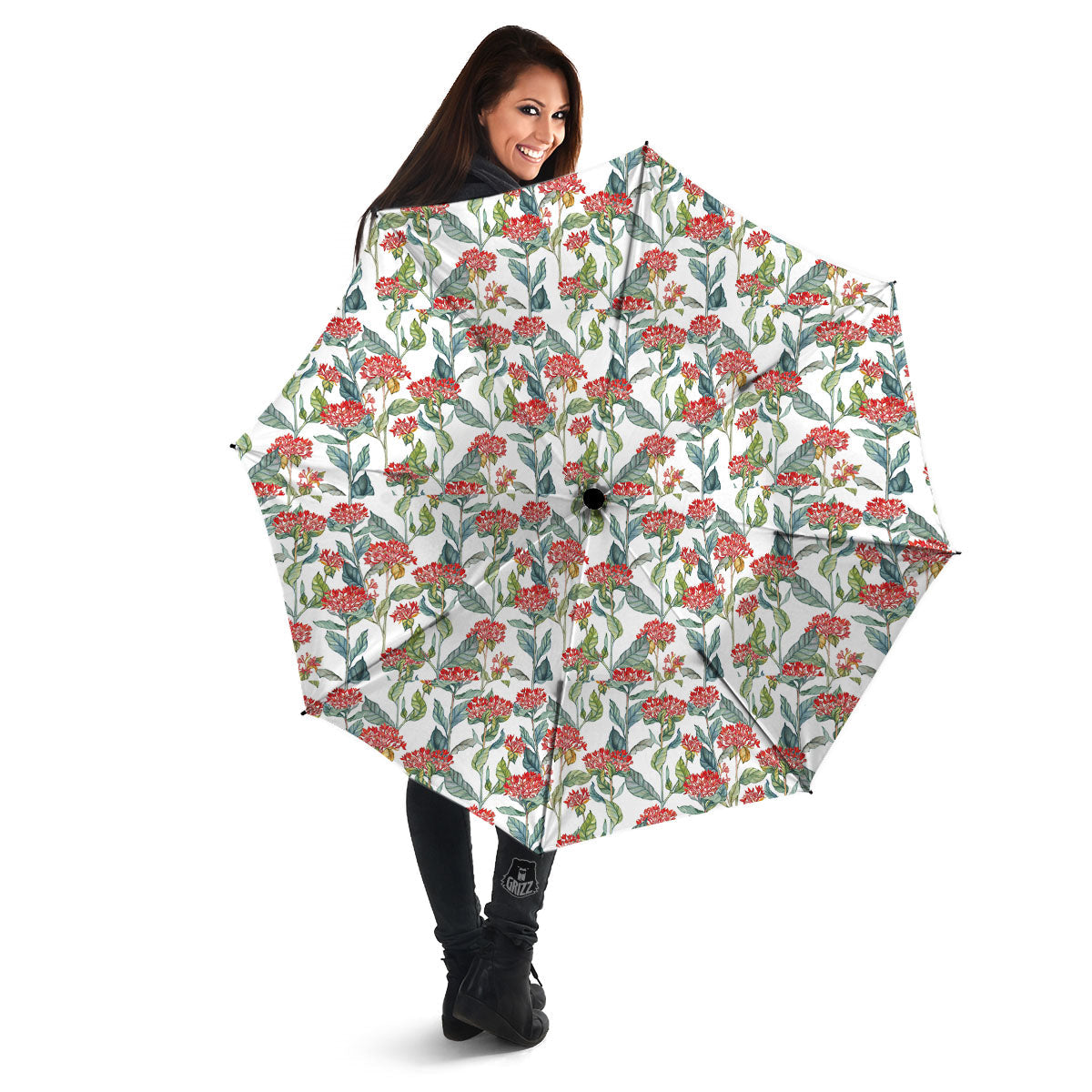 Bouvardia Print Pattern Umbrella-grizzshop