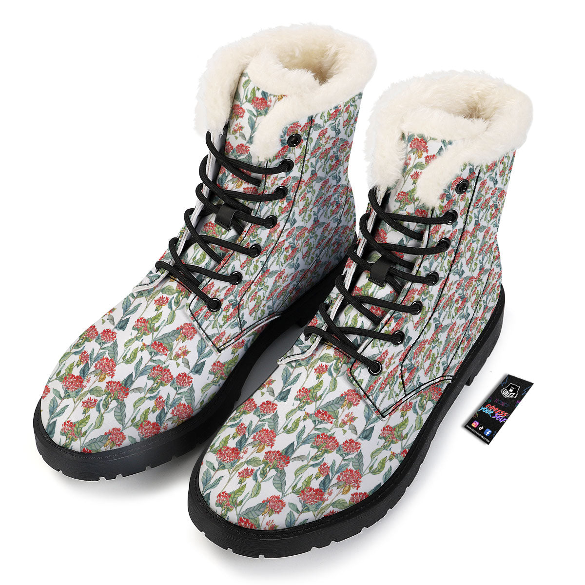 Bouvardia Print Pattern Winter Boots-grizzshop