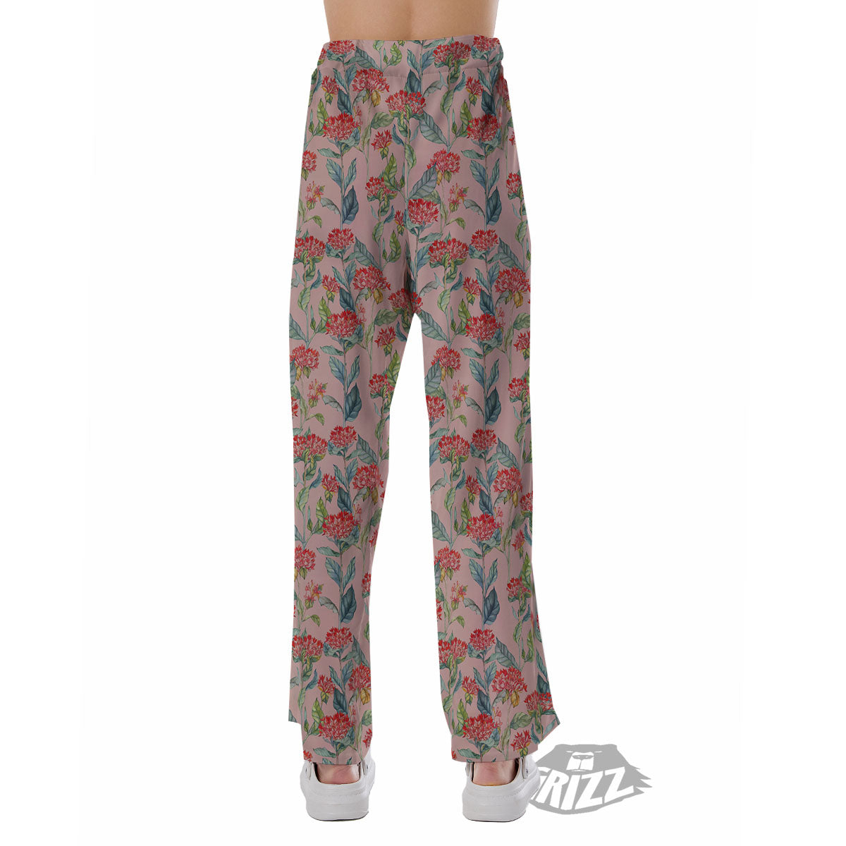 Bouvardia Red Print Pattern Pajama Pants-grizzshop