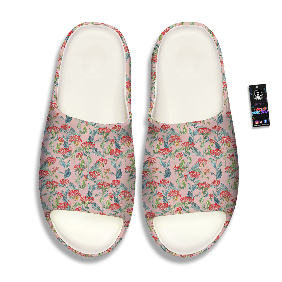 Bouvardia Red Print Pattern Sandals-grizzshop
