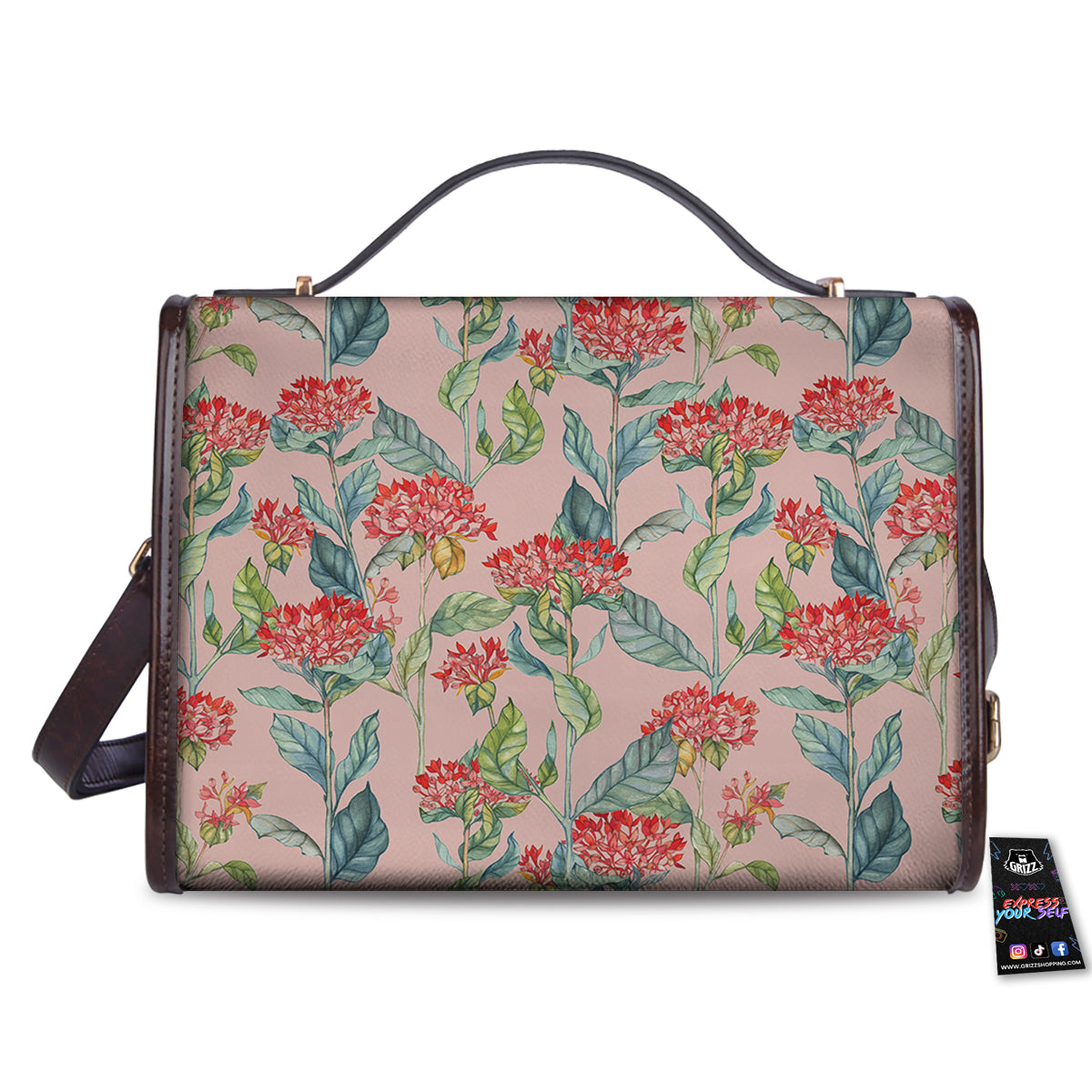 Bouvardia Watercolor Print Pattern Women's Satchel Bag-grizzshop