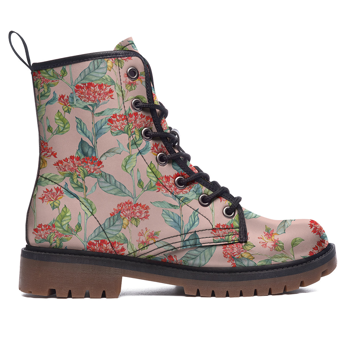 Bouvardia Watercolor Print Pattern Work Boots-grizzshop