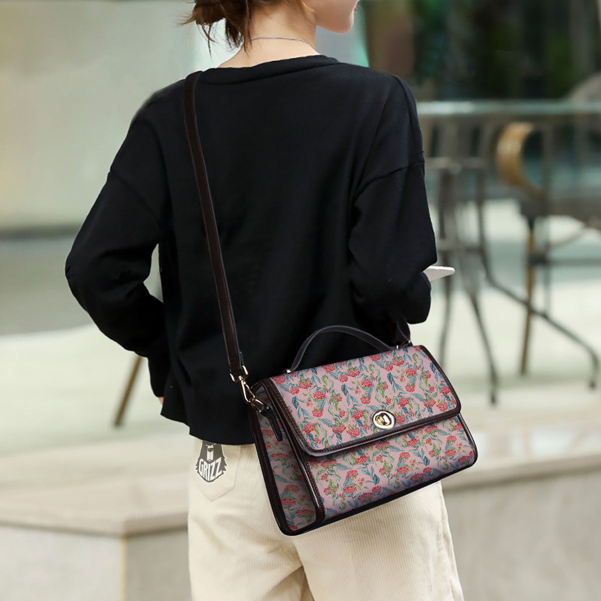 Bouvardia Red Print Pattern Women's Satchel Bag