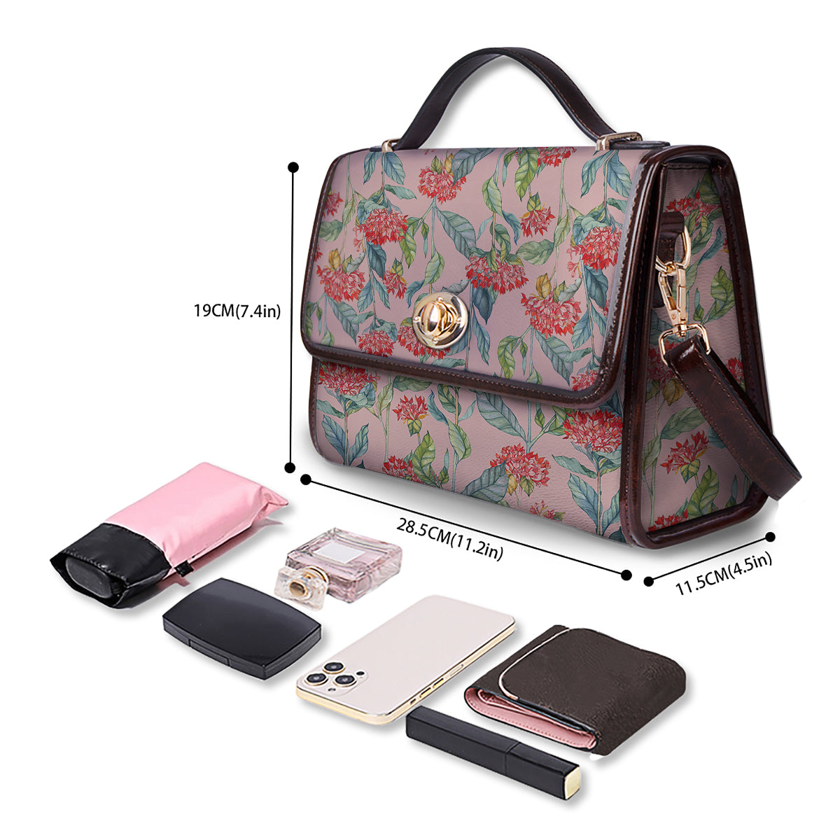 Bouvardia Watercolor Print Pattern Women's Satchel Bag