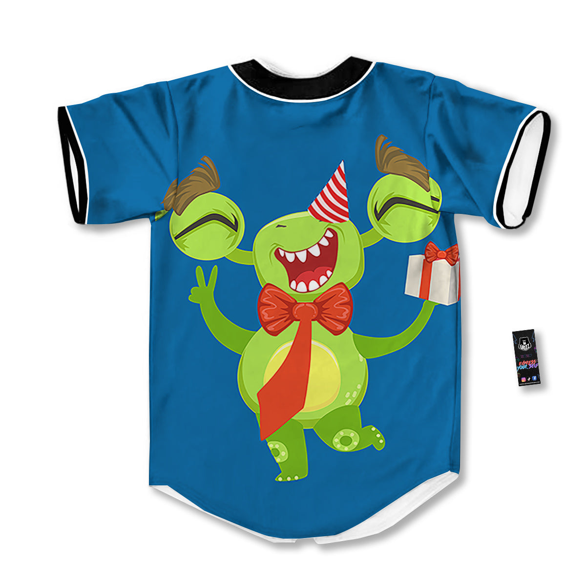 Bow Tie With Cute Alien Print Baseball Jersey-grizzshop