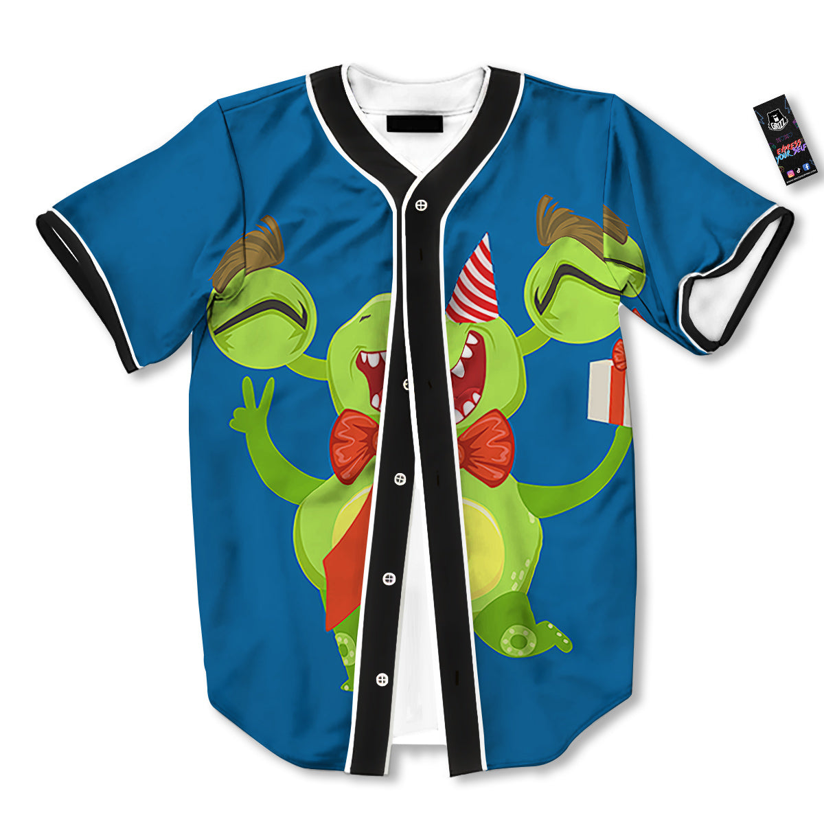Bow Tie With Cute Alien Print Baseball Jersey-grizzshop