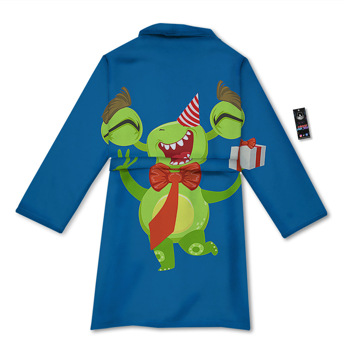 Bow Tie With Cute Alien Print Bathrobe-grizzshop