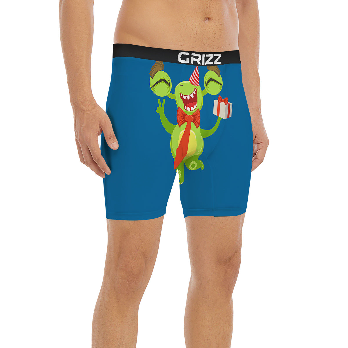 Bow Tie With Cute Alien Print Boxer Briefs-grizzshop