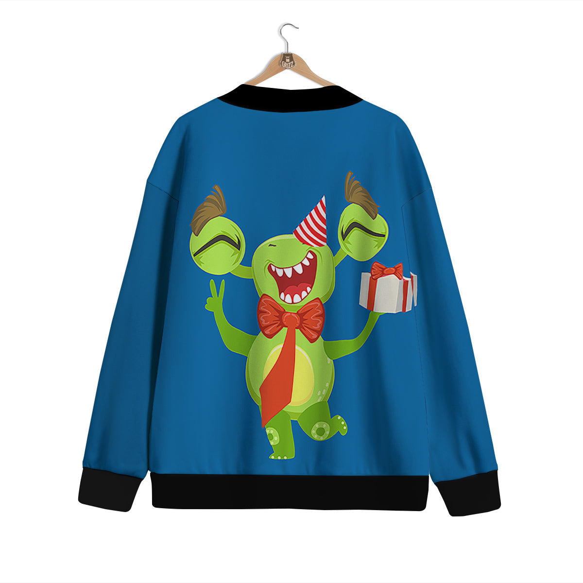 Bow Tie With Cute Alien Print Cardigan-grizzshop