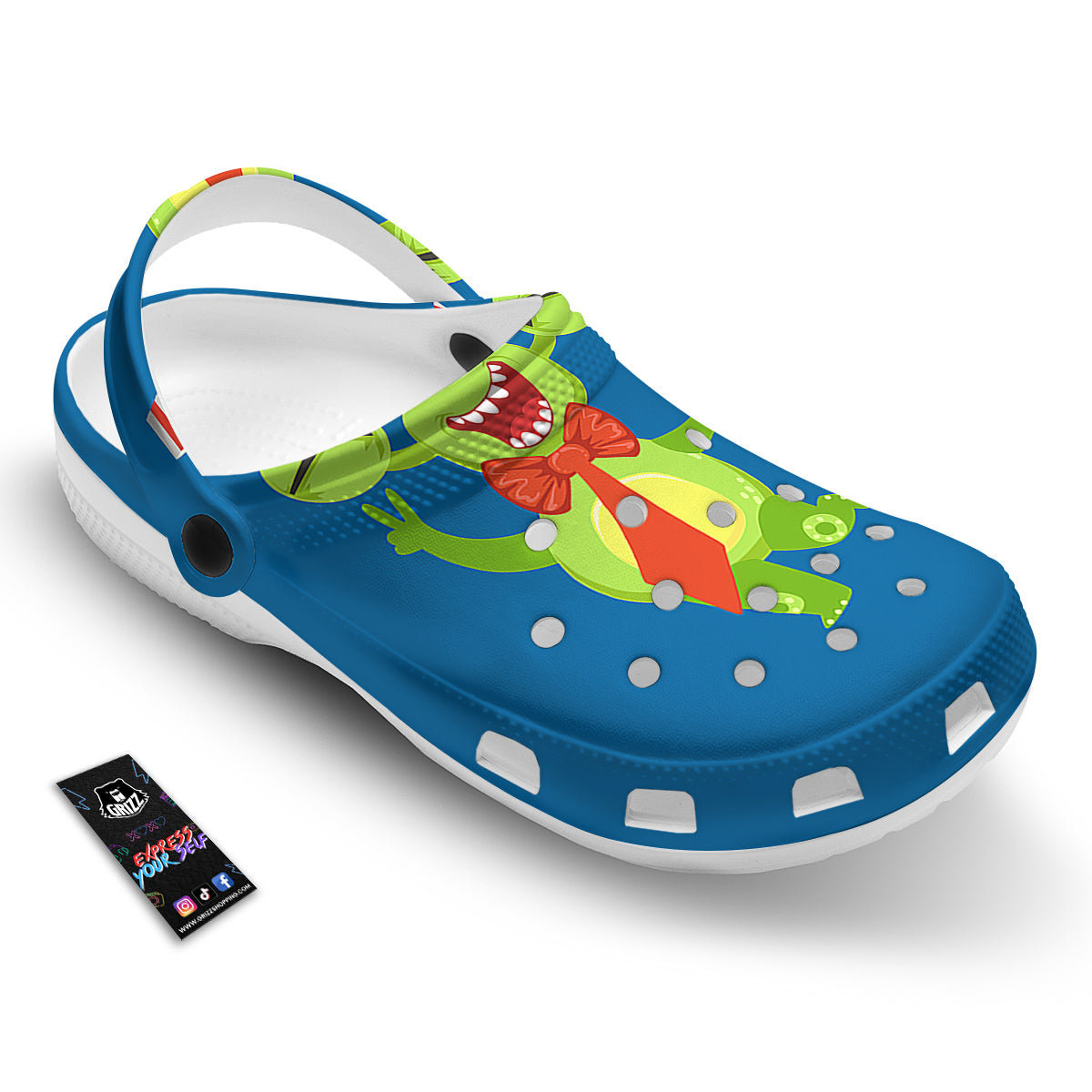Bow Tie With Cute Alien Print Clog-grizzshop