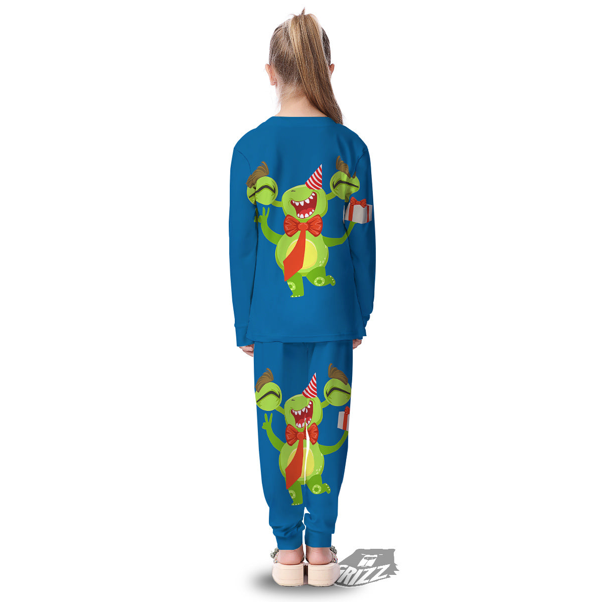Bow Tie With Cute Alien Print Kid's Pajamas-grizzshop