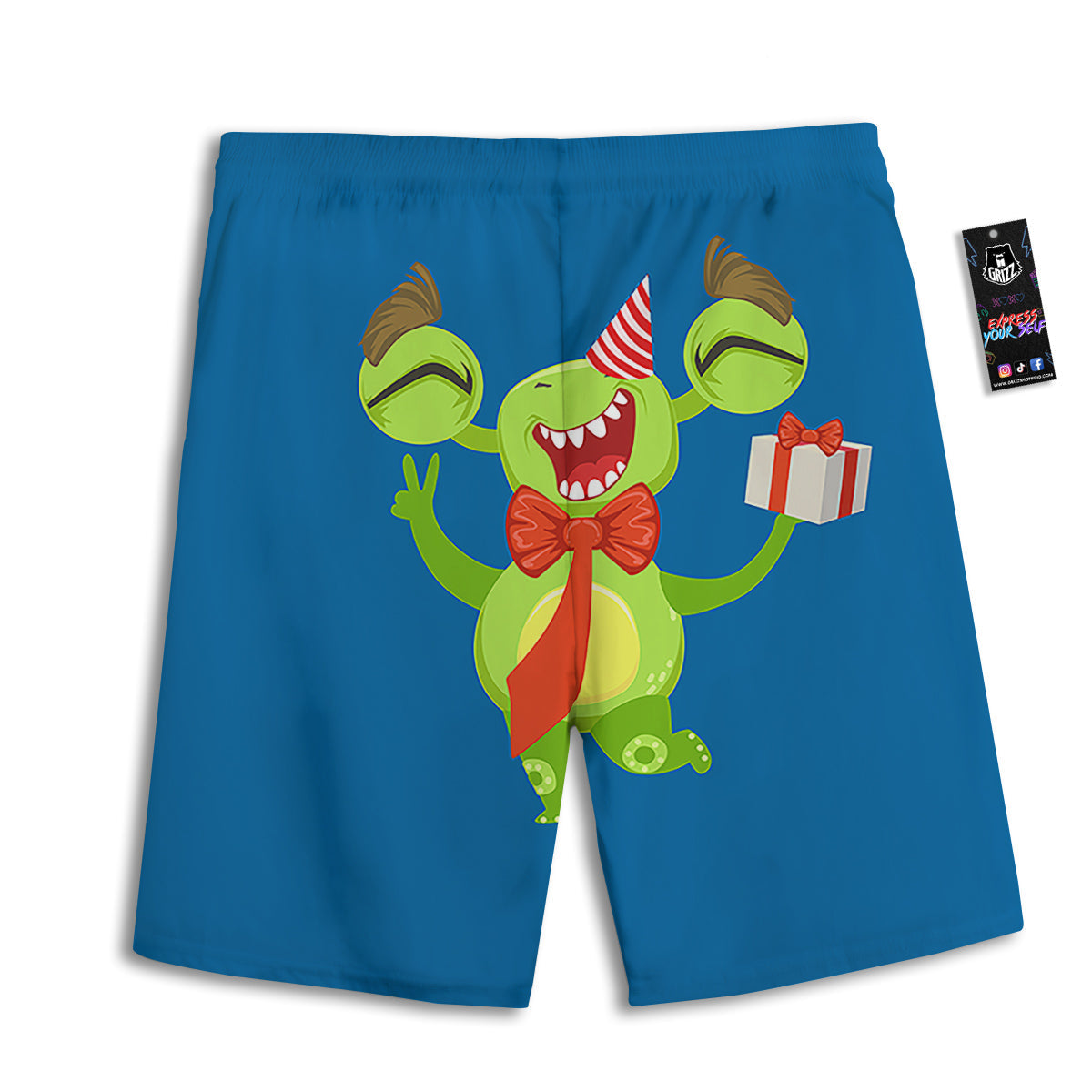 Bow Tie With Cute Alien Print Men's Athletic Shorts
