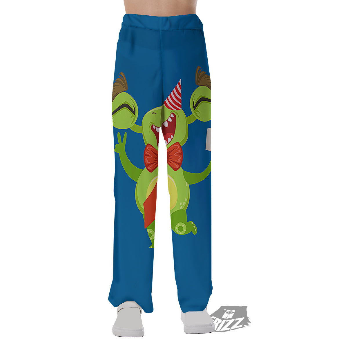 Bow Tie With Cute Alien Print Pajama Pants-grizzshop