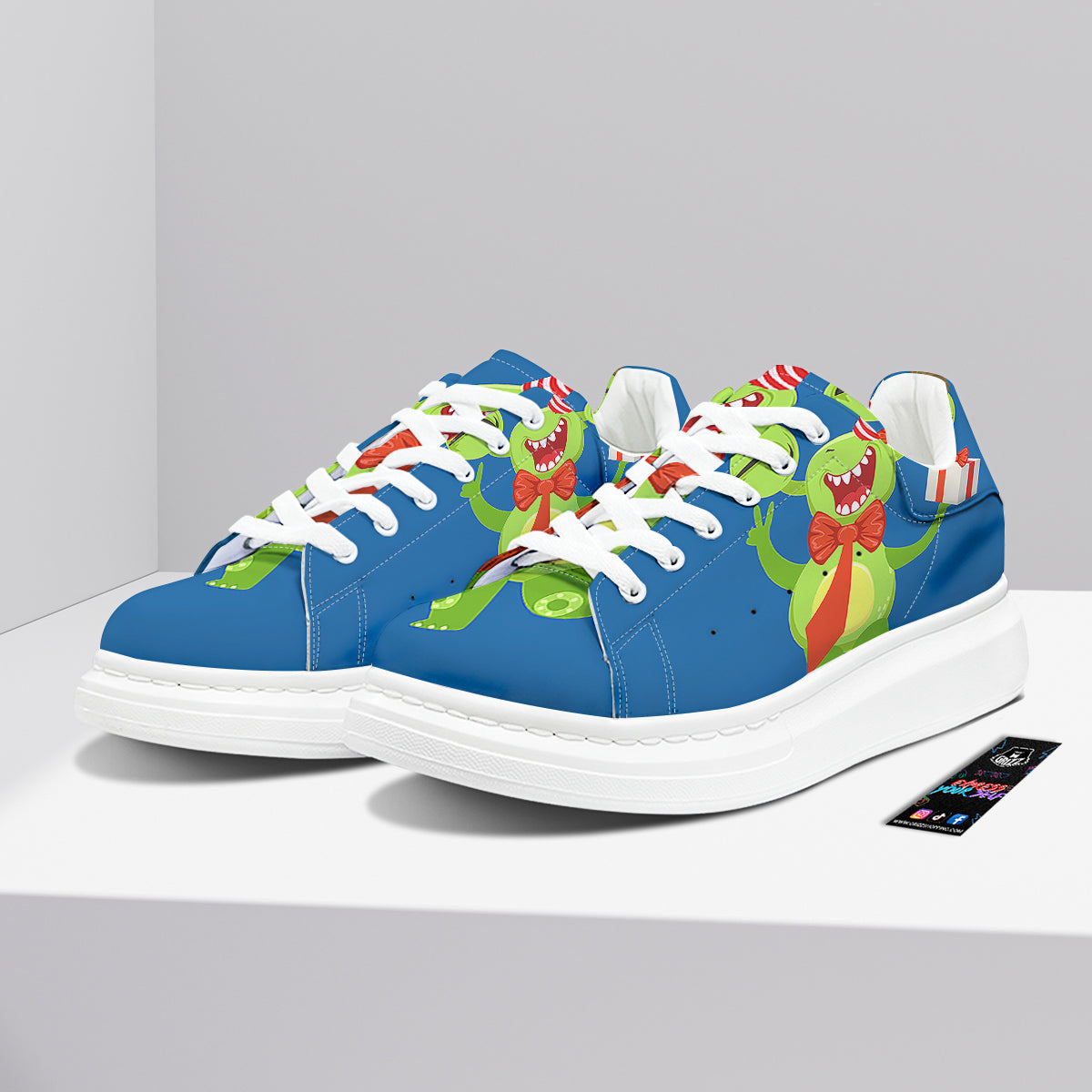 Bow Tie With Cute Alien Print Platform Shoes-grizzshop