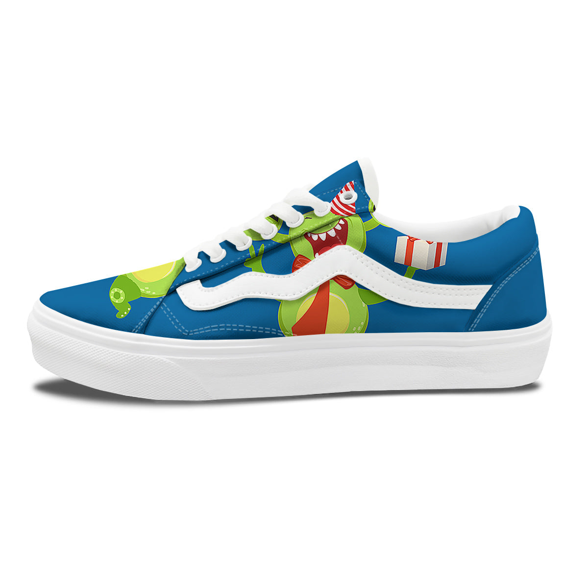 Bow Tie With Cute Alien Print Skate Shoes-grizzshop