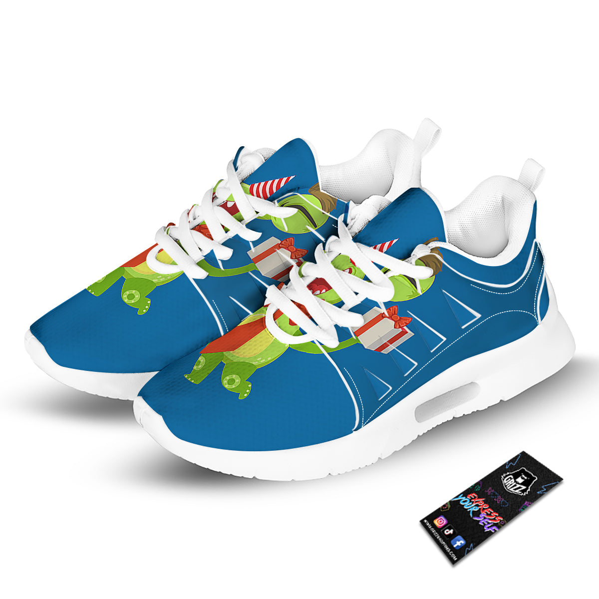 Bow Tie With Cute Alien Print Tennis Shoes-grizzshop
