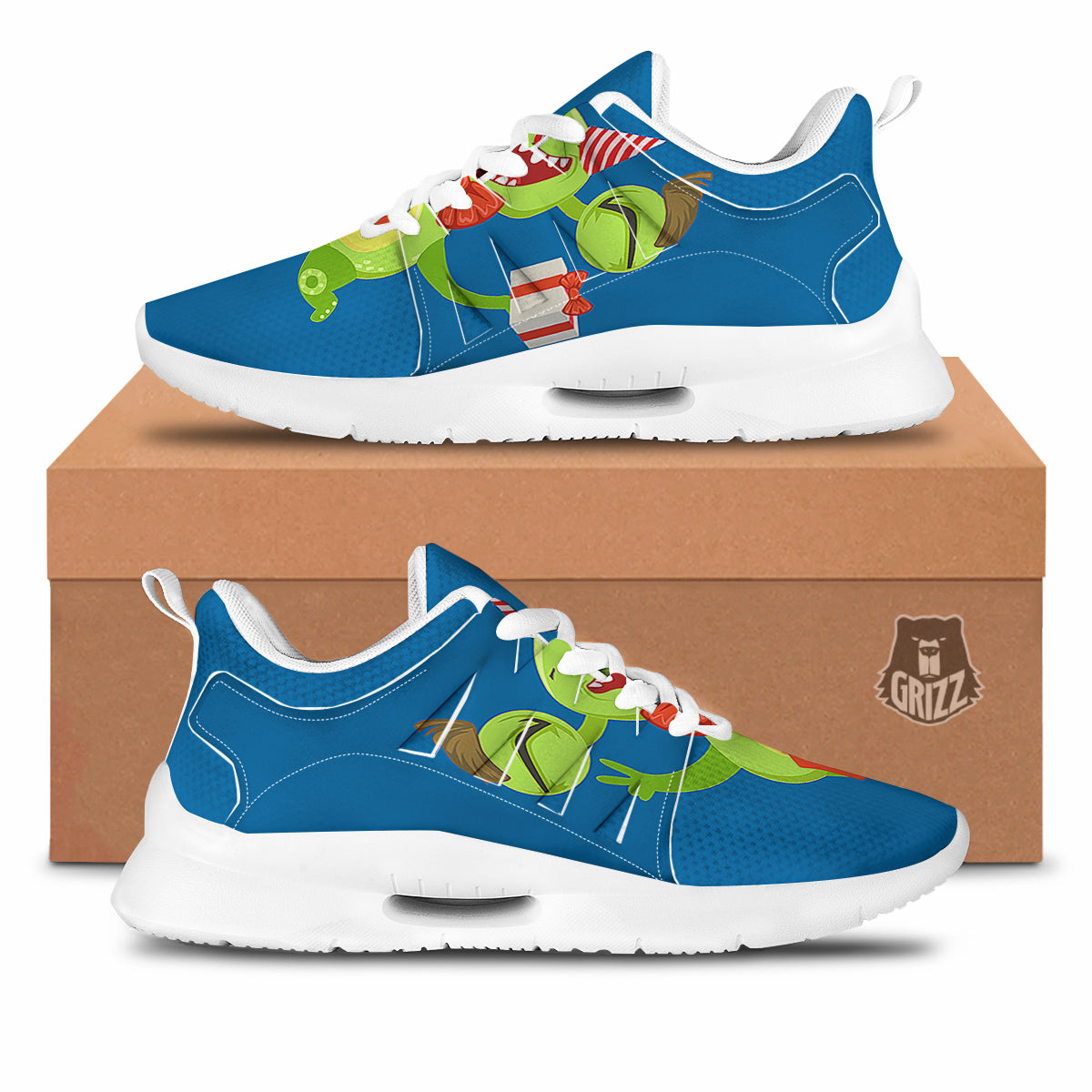 Bow Tie With Cute Alien Print Tennis Shoes-grizzshop