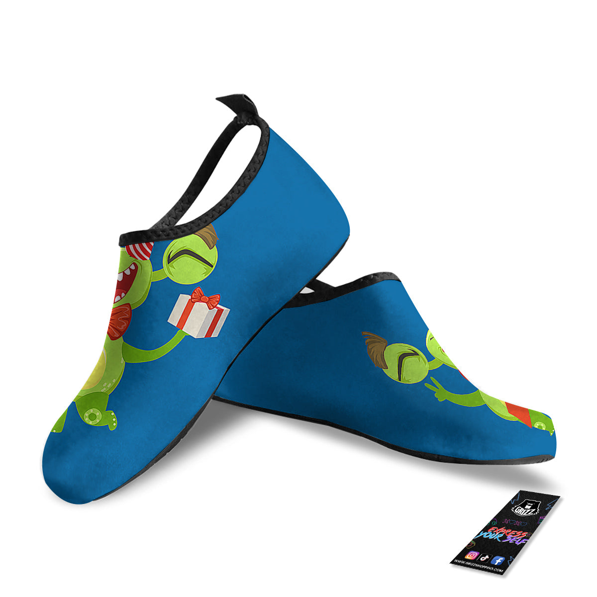 Bow Tie With Cute Alien Print Water Shoes-grizzshop