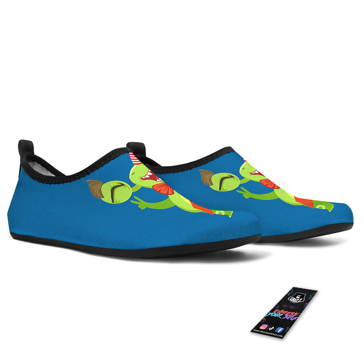 Bow Tie With Cute Alien Print Water Shoes-grizzshop