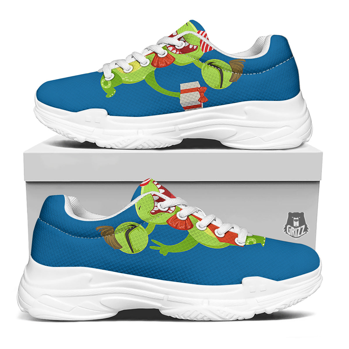 Bow Tie With Cute Alien Print White Chunky Shoes-grizzshop