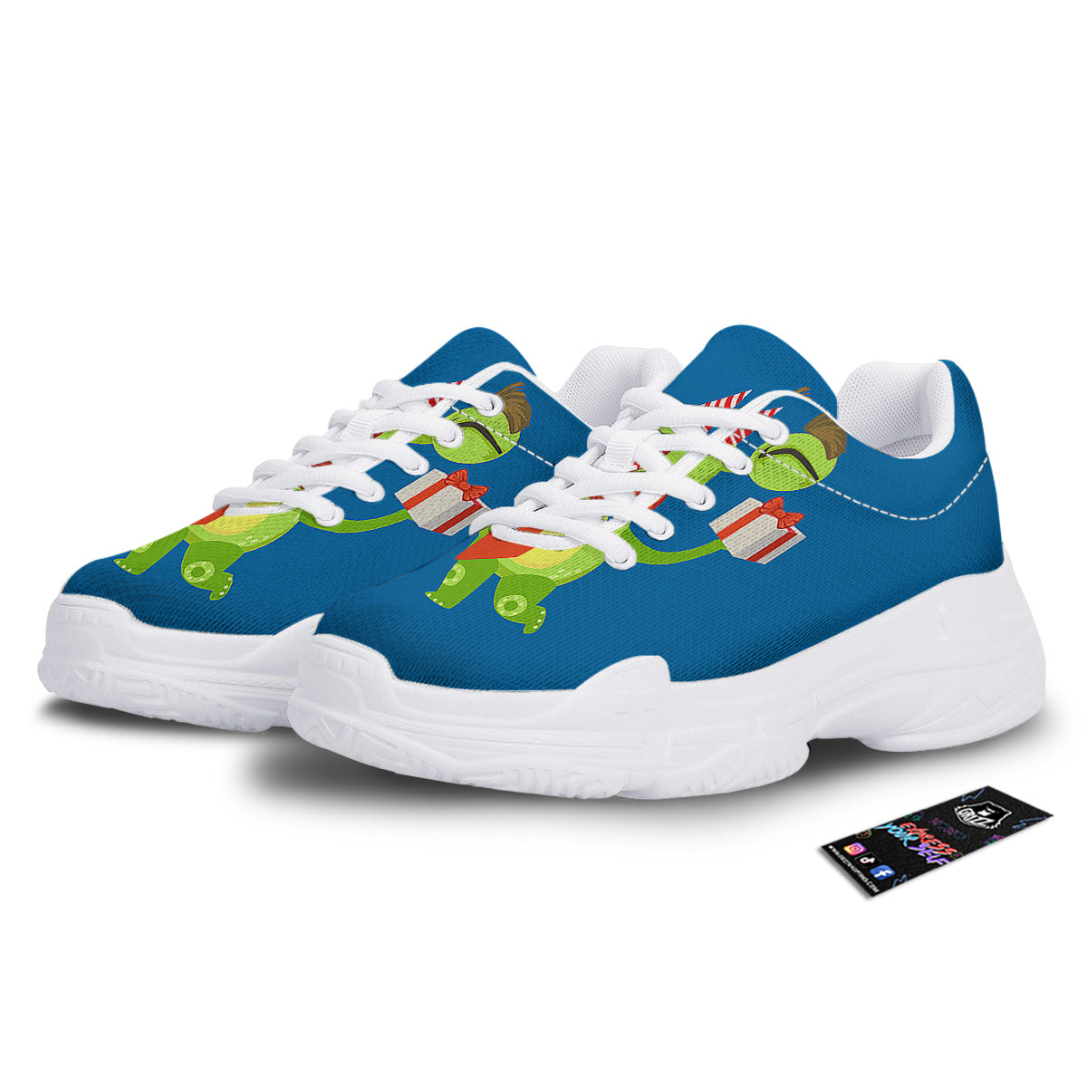 Bow Tie With Cute Alien Print White Chunky Shoes-grizzshop