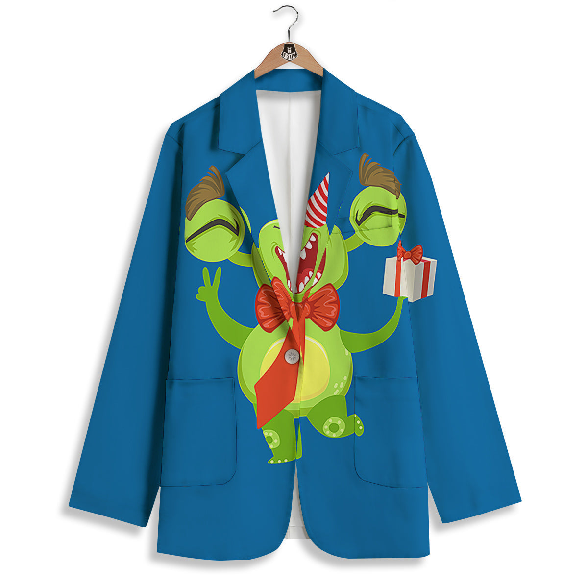 Bow Tie With Cute Alien Print Women's Blazer-grizzshop