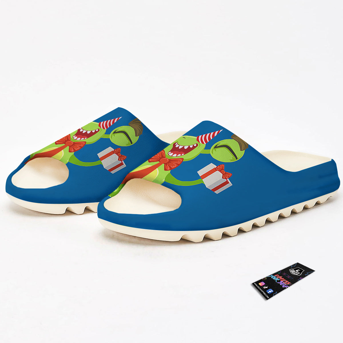 Bow Tie With Cute Alien Print Sandals-grizzshop