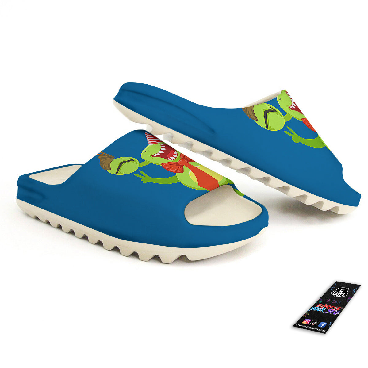 Bow Tie With Cute Alien Print Sandals-grizzshop