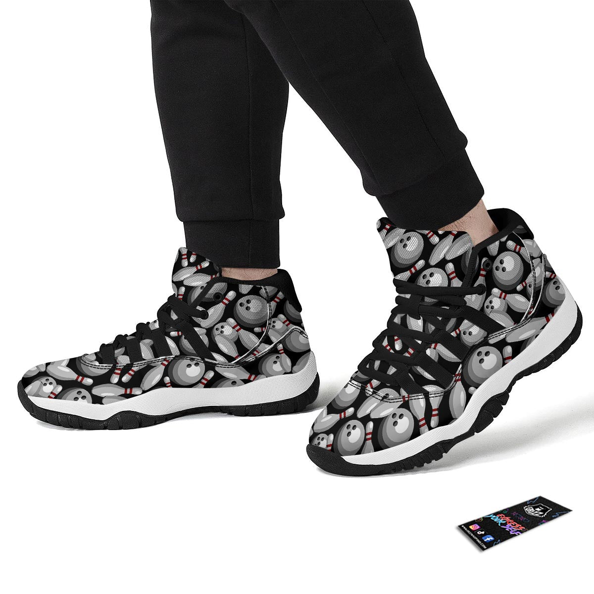 Bowling Black Black Bball Shoes-grizzshop