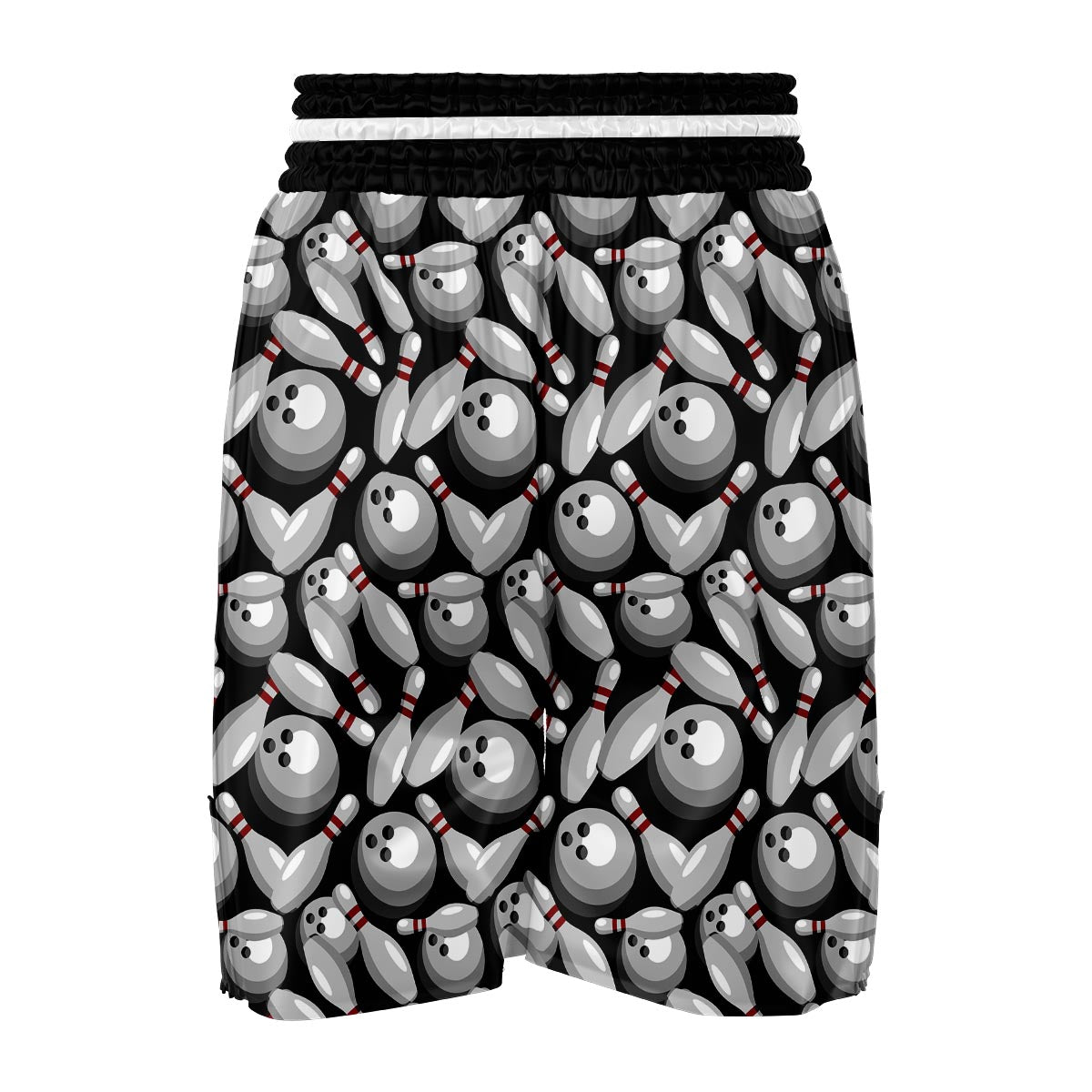 Bowling Black Boxing Shorts-grizzshop