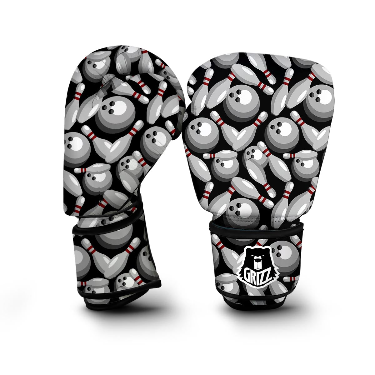 Bowling Pattern Print Boxing Gloves-grizzshop