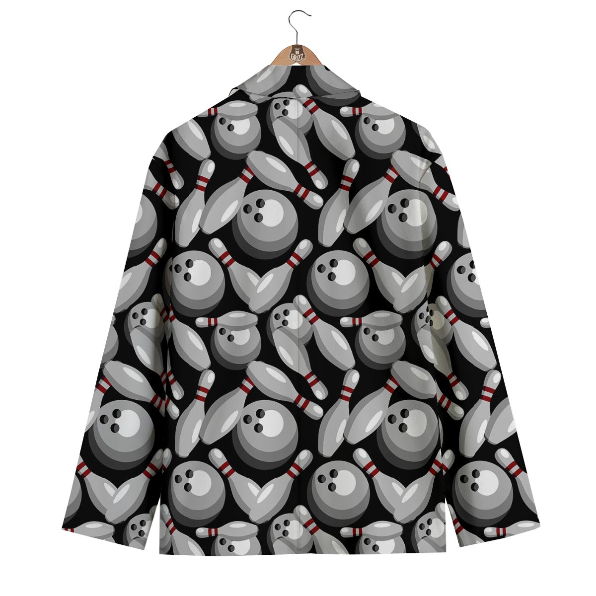 Bowling Pattern Print Men's Blazer-grizzshop