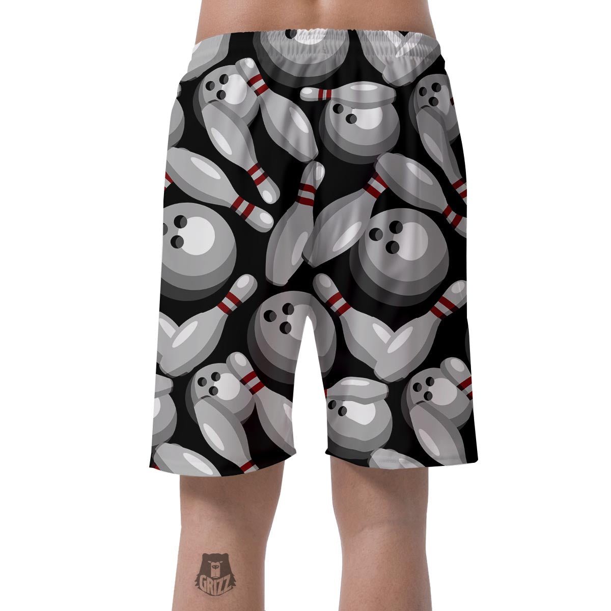 Bowling Pattern Print Men's Shorts-grizzshop