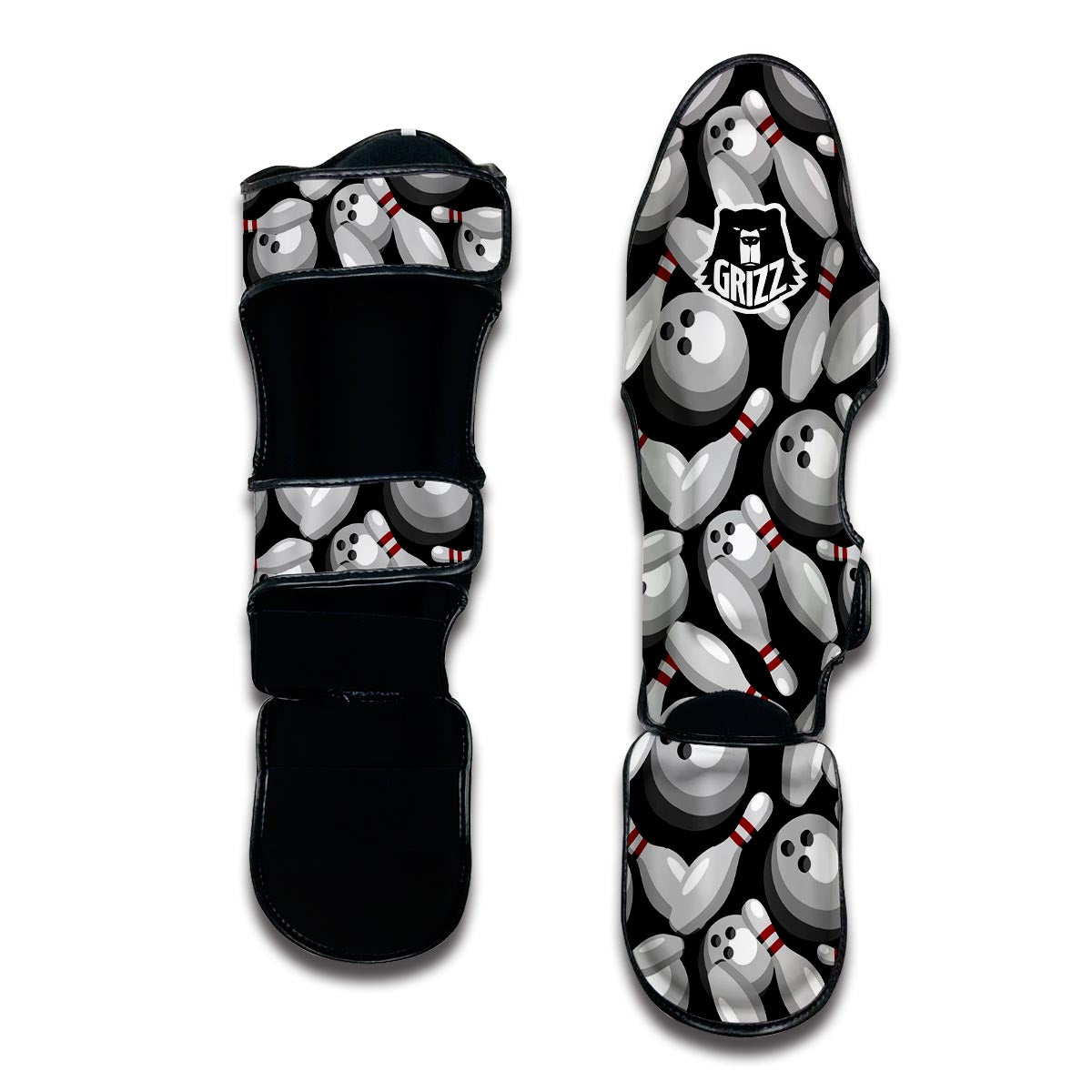 Bowling Pattern Print Muay Thai Shin Guards-grizzshop