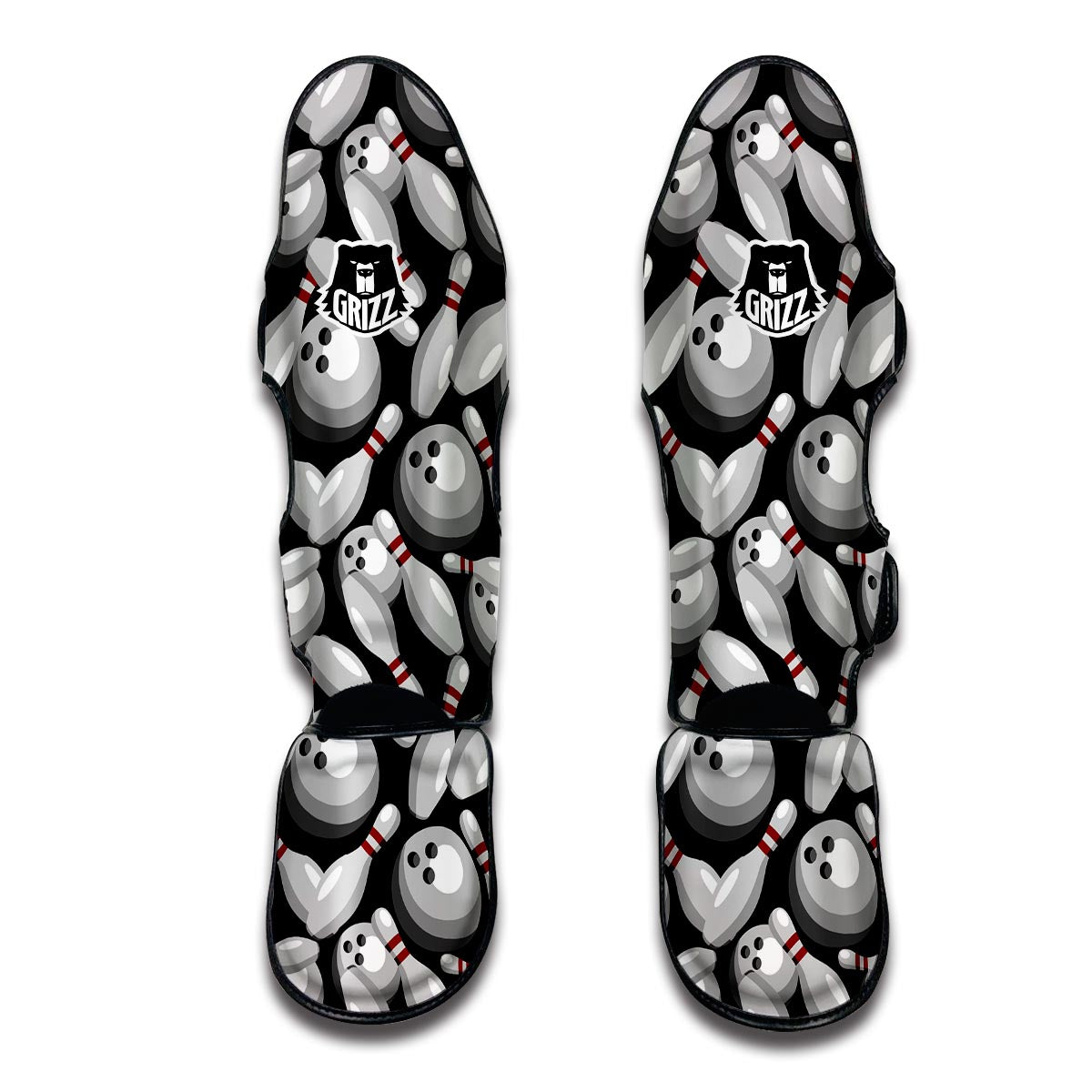 Bowling Pattern Print Muay Thai Shin Guards-grizzshop