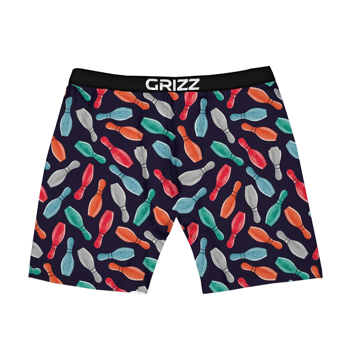 Bowling Pins Watercolor Print Pattern Boxer Briefs-grizzshop
