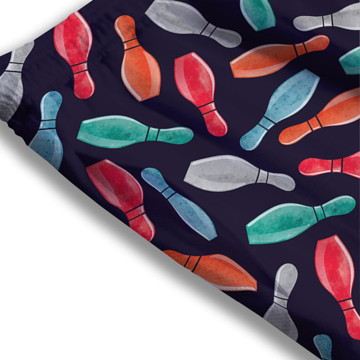 Bowling Pins Watercolor Print Pattern Mesh Shorts