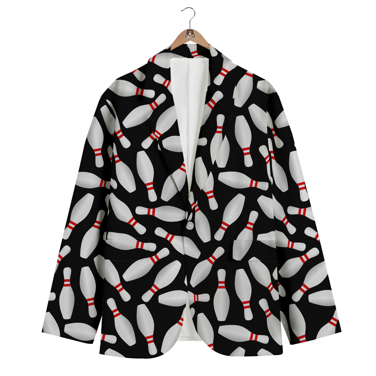 Bowling Print Pattern Men's Blazer-grizzshop