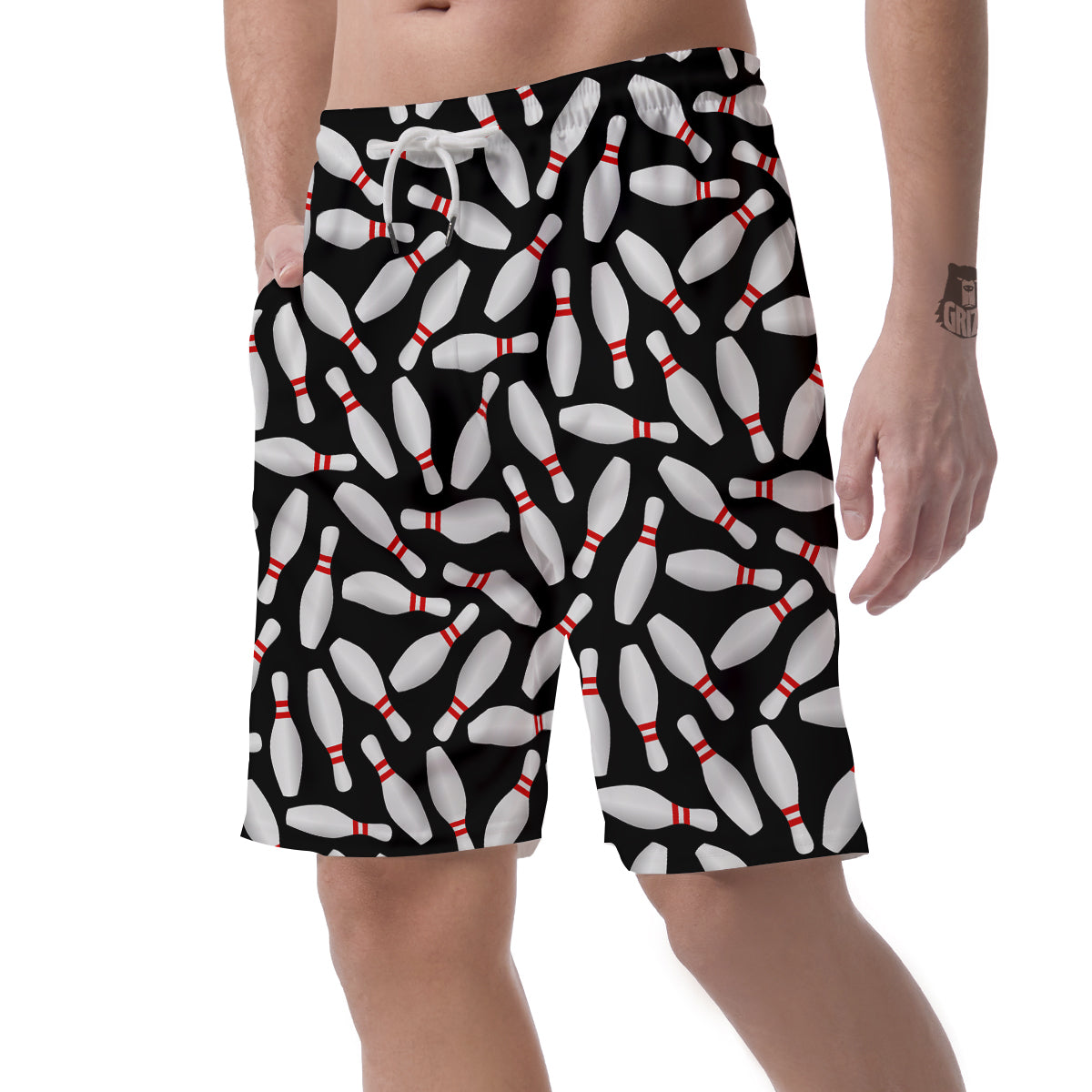 Bowling Print Pattern Men's Shorts-grizzshop