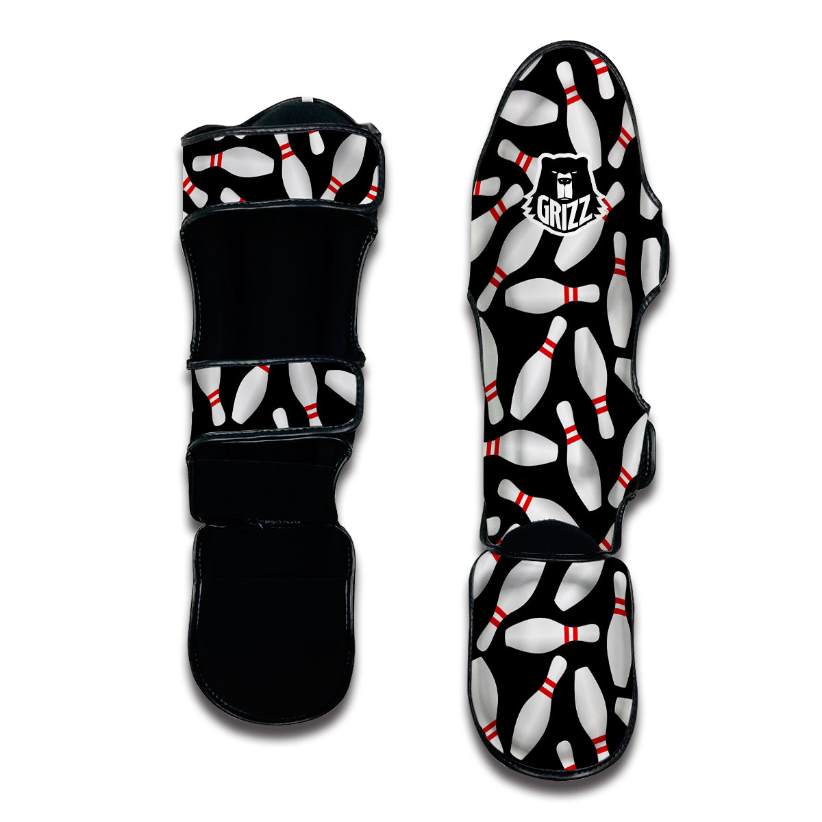 Bowling Print Pattern Muay Thai Shin Guards-grizzshop