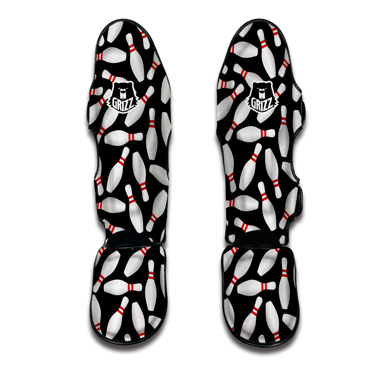 Bowling Print Pattern Muay Thai Shin Guards-grizzshop