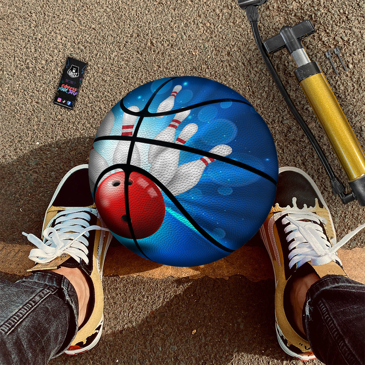 Bowling Strike Print Basketball-grizzshop