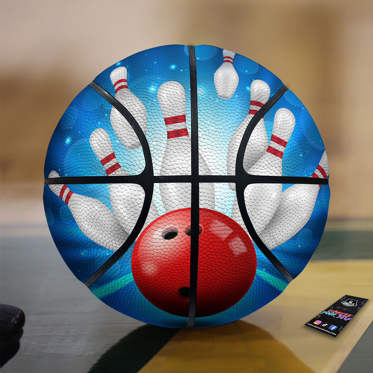 Bowling Strike Print Basketball-grizzshop