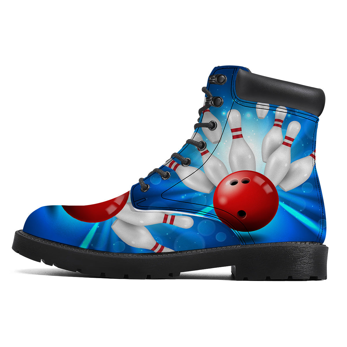 Bowling Strike Print Boots-grizzshop