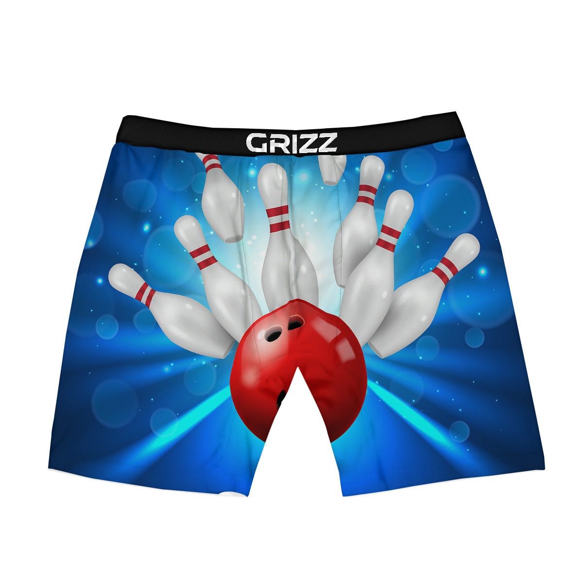 Bowling Strike Print Boxer Briefs-grizzshop