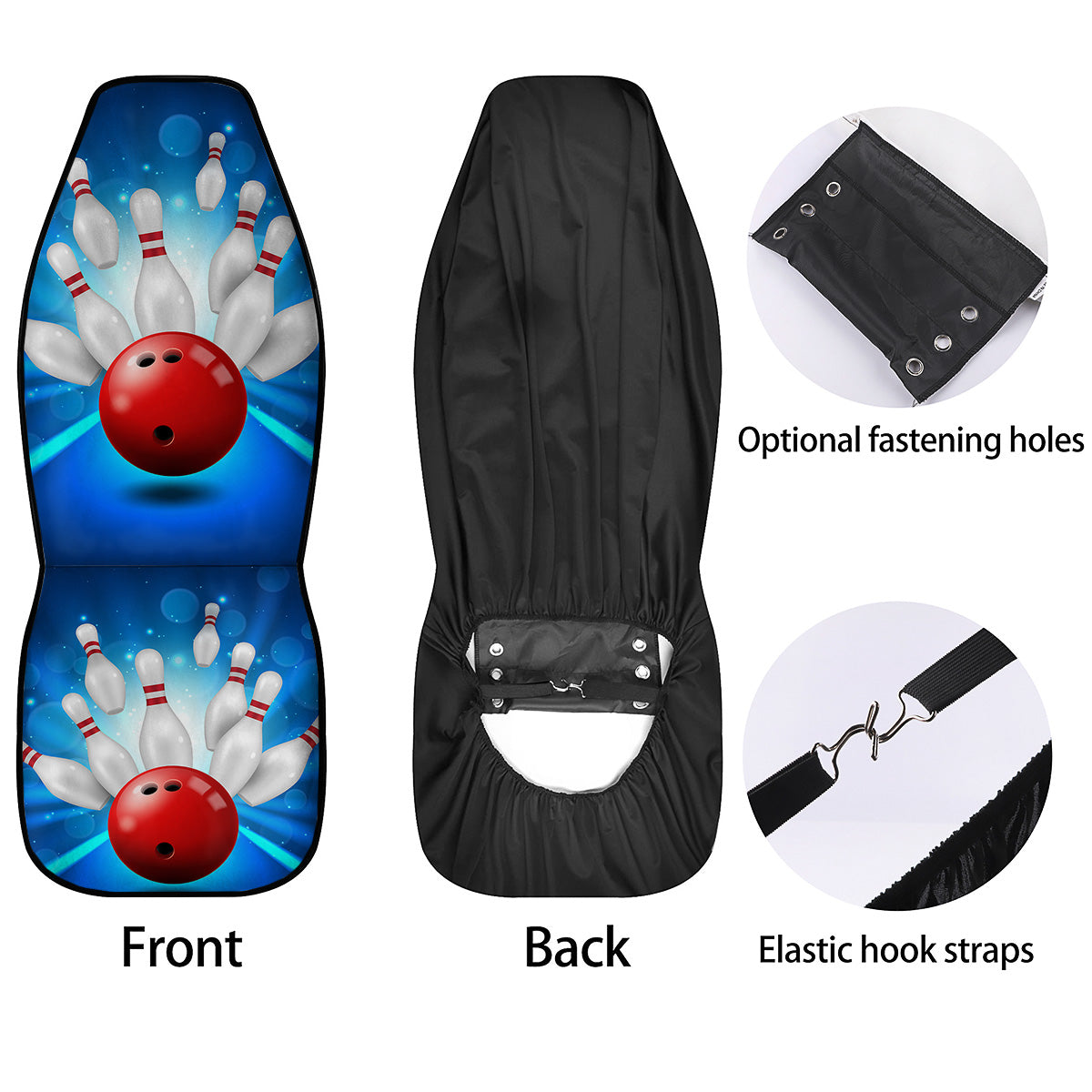 Bowling Strike Print Car Seat Covers-grizzshop