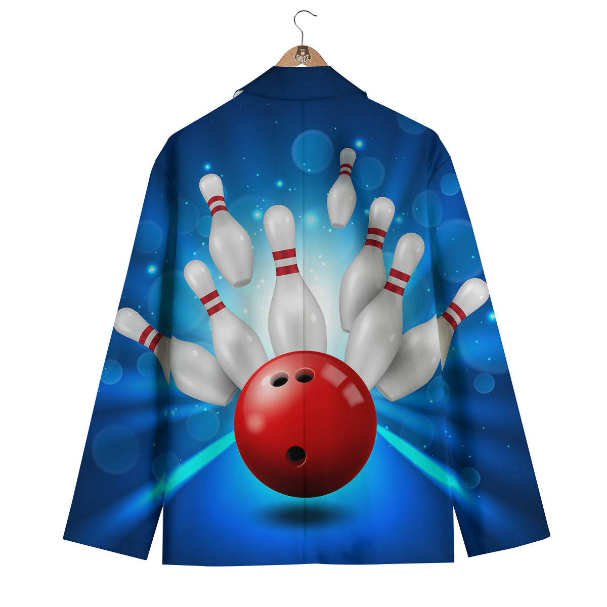 Bowling Strike Print Men's Blazer-grizzshop