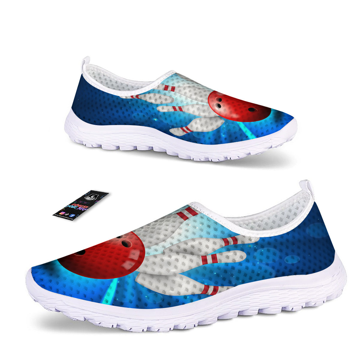 Bowling Strike Print Nurse Shoes-grizzshop