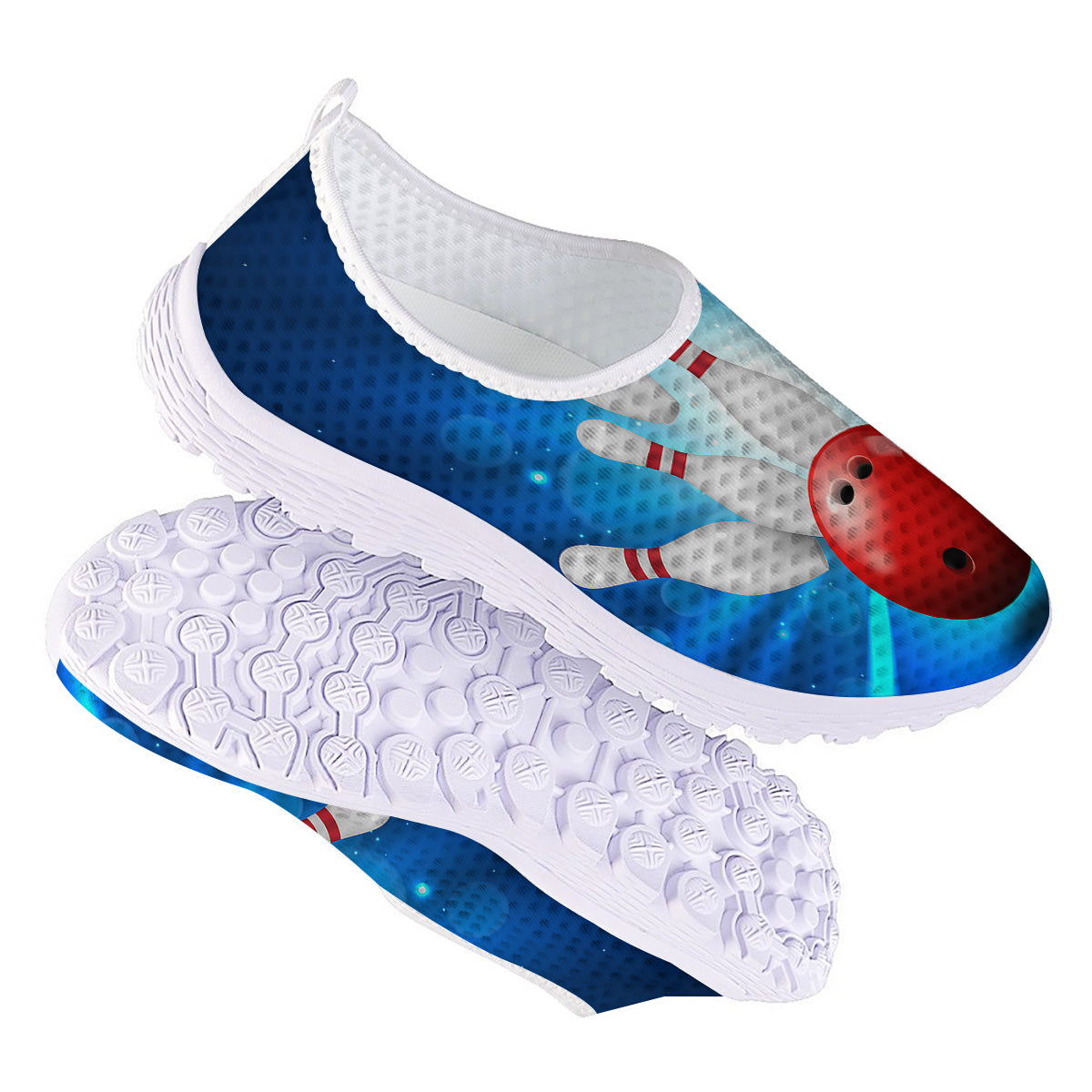Bowling Strike Print Nurse Shoes-grizzshop