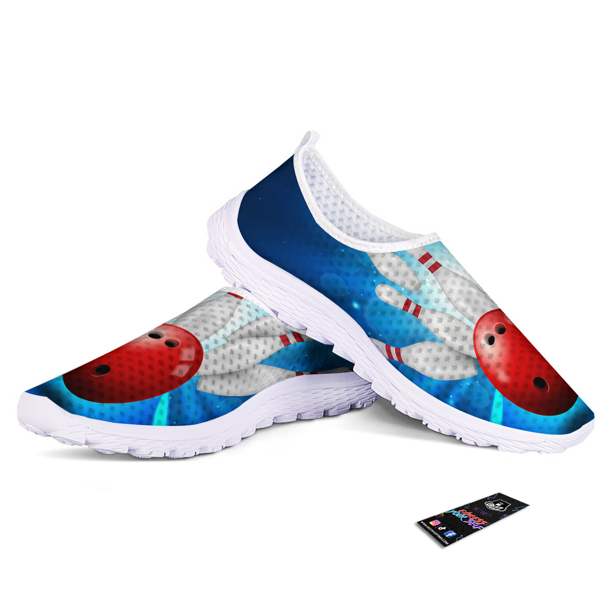 Bowling Strike Print Nurse Shoes-grizzshop